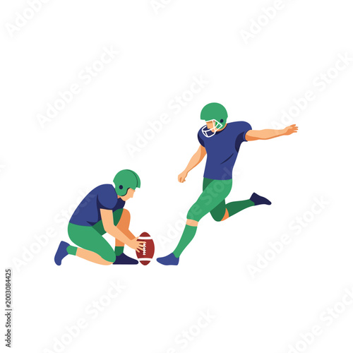 American Football Kicker performing a field goal Vector