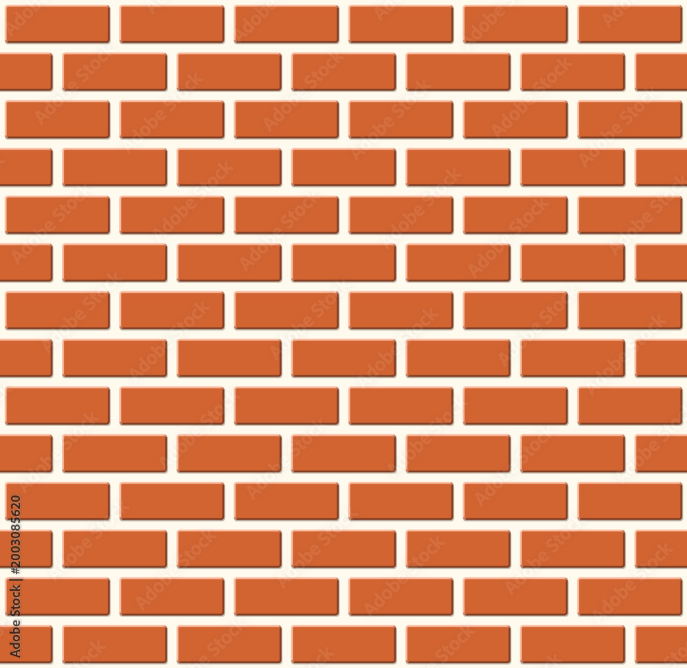Obraz premium Seamless vector pattern of a red brick wall