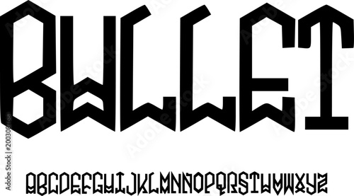 Gothic Geometric Font Alphabet – Bold Angular Logo Typeface with Medieval Sharp Letterforms for Dark Branding, Gaming Design, Esports Identity, and Modern Gothic Typography Projects