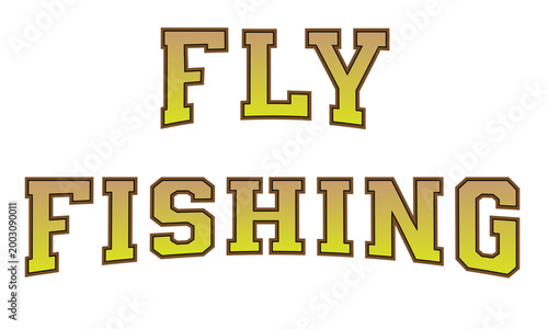 Trout Fly Fishing Text Lettering