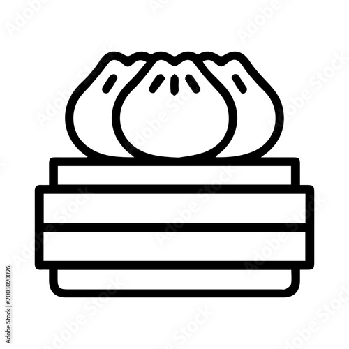 Chinese dumplings in steamer