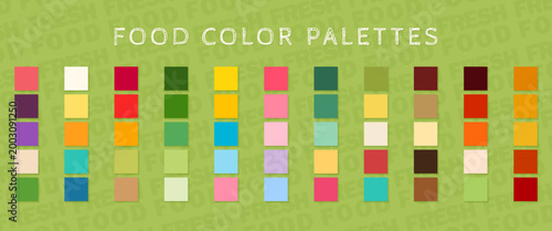 Food color palette collection for restaurant branding and menu design vector illustration.