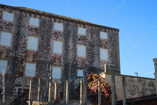 Traditional Mediterranean architecture in small town Orebic, on Peljesac peninsula, Croatia.