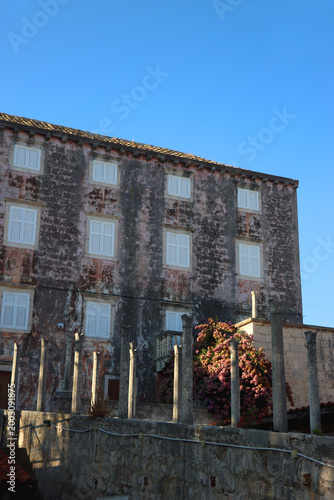 Traditional Mediterranean architecture in small town Orebic, on Peljesac peninsula, Croatia.