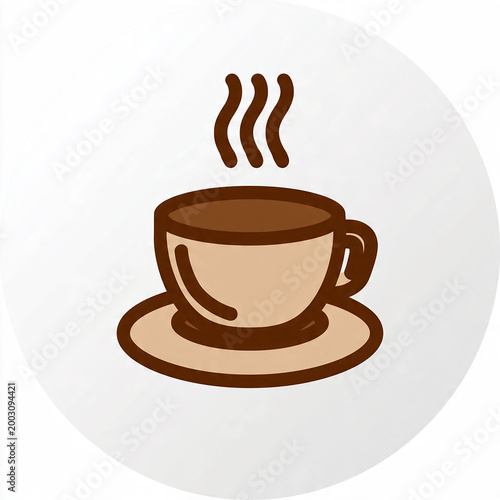 Delightful illustration of a steaming hot beverage in a classic mug, conveying comfort, relaxation, and a pleasant drink experience