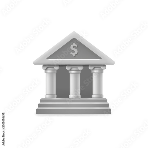 Bank building. Online banking, finance, bank transactions, bank service. Savings, money Bank, Financial services, Business and financial concept 3d vector icon