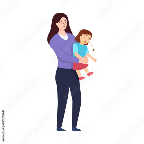 First aid choking kid on white background illustration