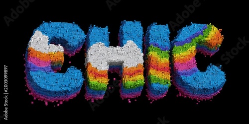 Colorful Chic Textured Word Art Design.
