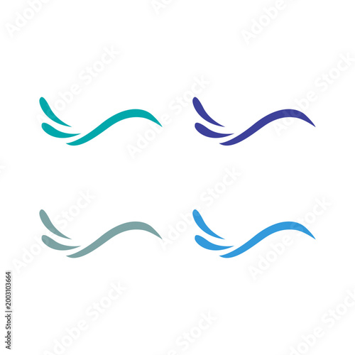 COLORFUL WATER WAVES SIGN SYMBOL LOGO VECTOR SET