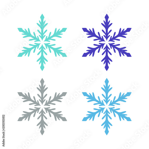 BEAUTIFUL SNOWFLAKES SIGN SYMBOL LOGO VECTOR ISOLATED ON WHITE