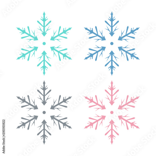 BEAUTIFUL SNOWFLAKES SIGN SYMBOL LOGO VECTOR ISOLATED ON WHITE
