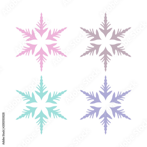 BEAUTIFUL SNOWFLAKES SIGN SYMBOL LOGO VECTOR ISOLATED ON WHITE