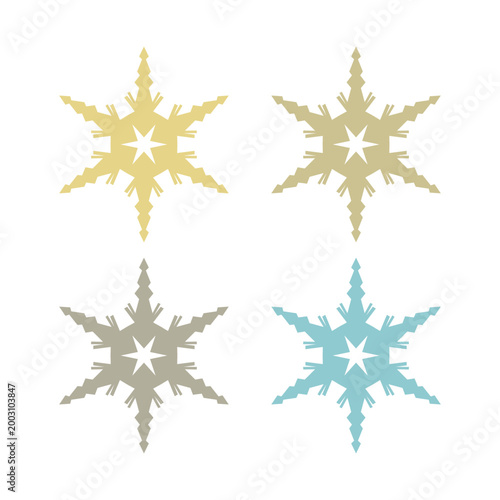BEAUTIFUL SNOWFLAKES SIGN SYMBOL LOGO VECTOR ISOLATED ON WHITE