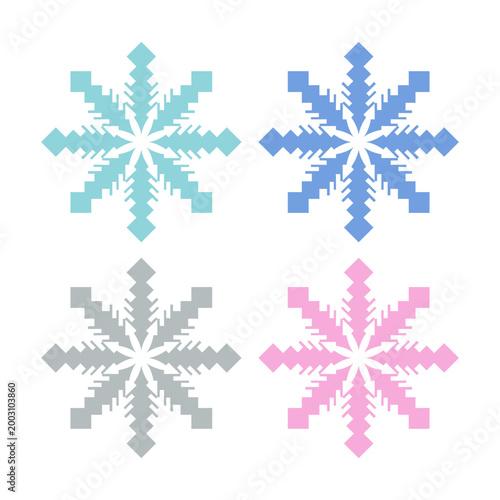 BEAUTIFUL SNOWFLAKES SIGN SYMBOL LOGO VECTOR ISOLATED ON WHITE