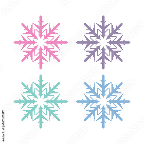 BEAUTIFUL SNOWFLAKES SIGN SYMBOL LOGO VECTOR ISOLATED ON WHITE