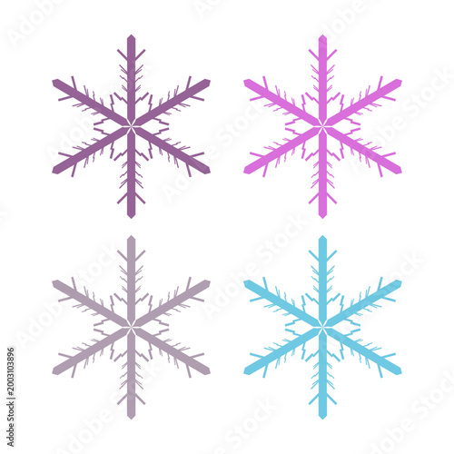 BEAUTIFUL SNOWFLAKES SIGN SYMBOL LOGO VECTOR ISOLATED ON WHITE
