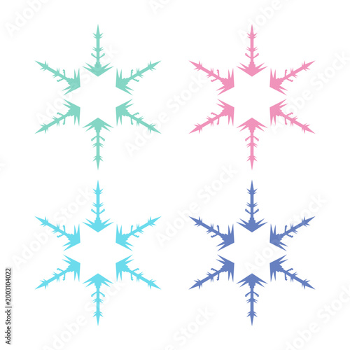 BEAUTIFUL SNOWFLAKES SIGN SYMBOL LOGO VECTOR ISOLATED ON WHITE