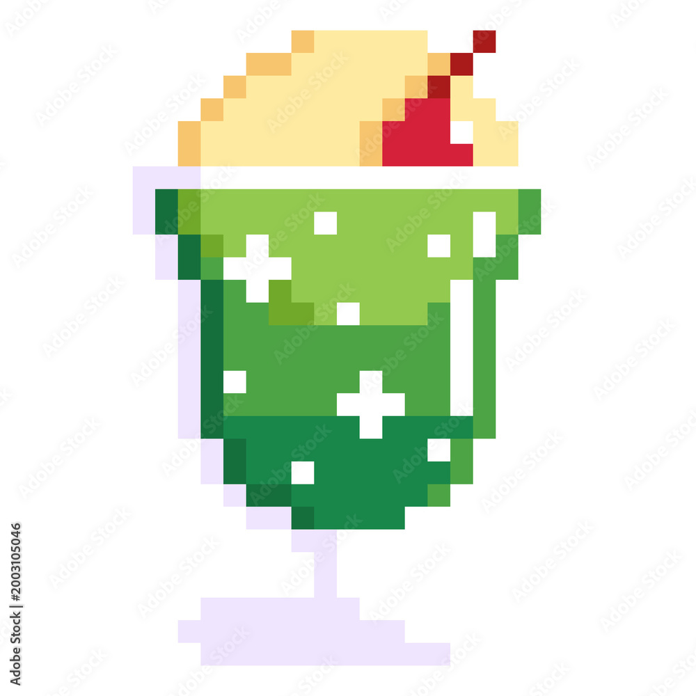 Fototapeta premium Pixel melon cream soda