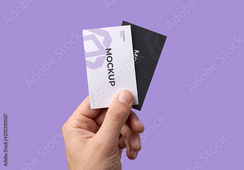 Hand Holding Business Card Mockup