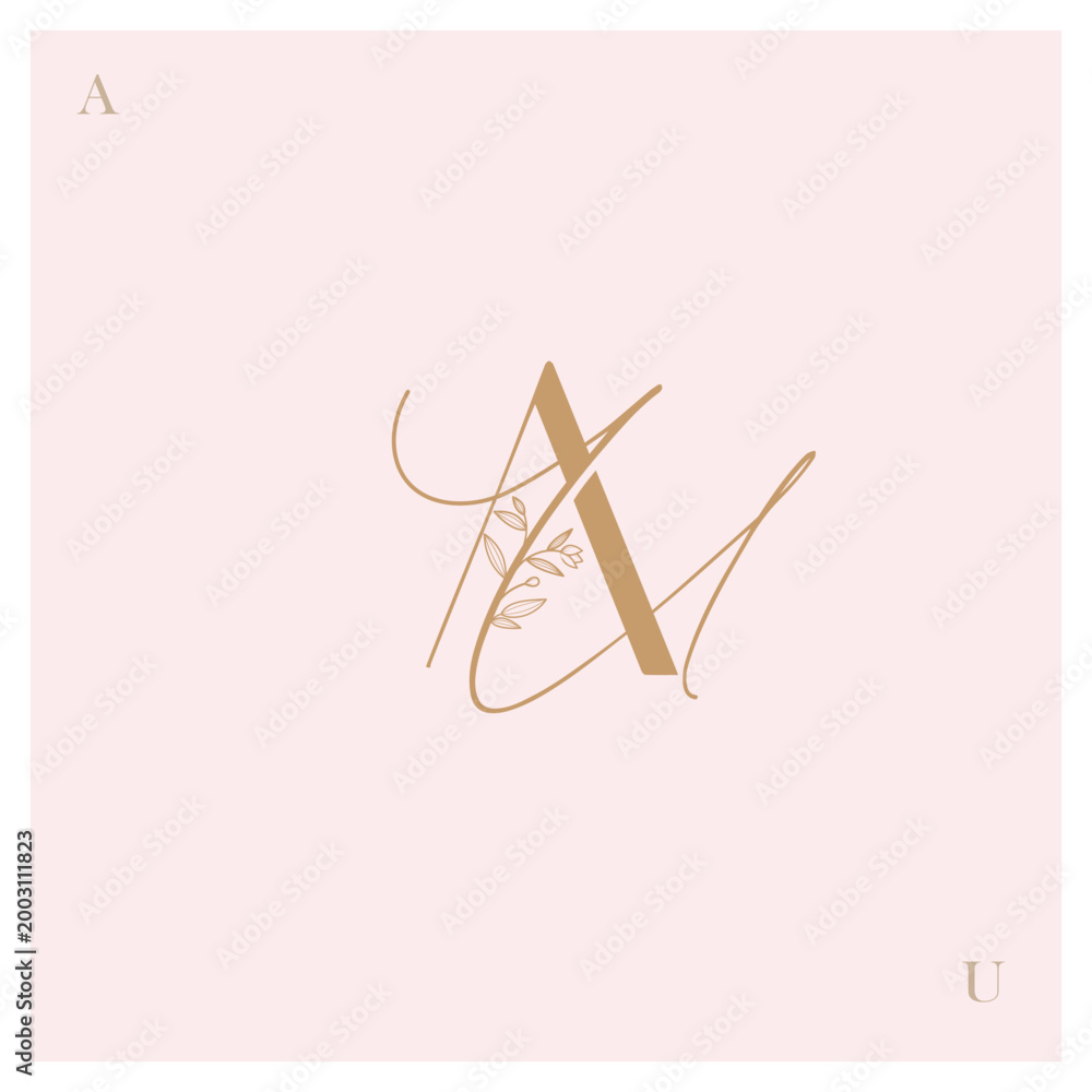 Obraz premium AU, Logo AU, monogram AU, letter AU, alphabet AU