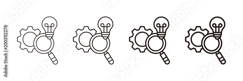 Research And Development Icon Set Different Style Collection
