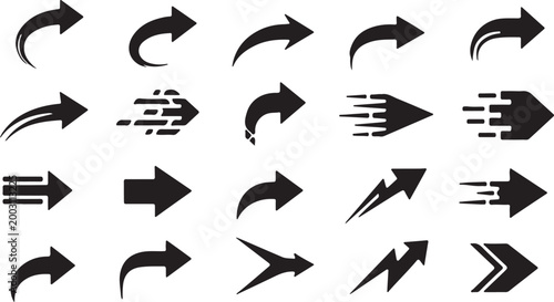 Obraz na płótnie Speedy arrow icons motion direction symbols white background direction navigatio