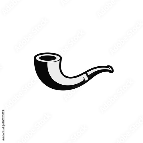 Classic Smoking Pipe Icon Black Vintage Vector Illustration