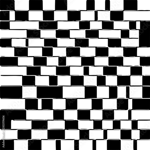 Cafe wall illusion background, black and white vector