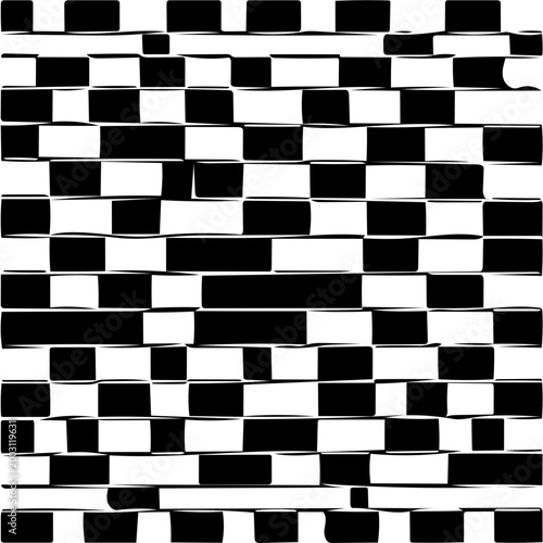 Cafe wall illusion background, black and white vector