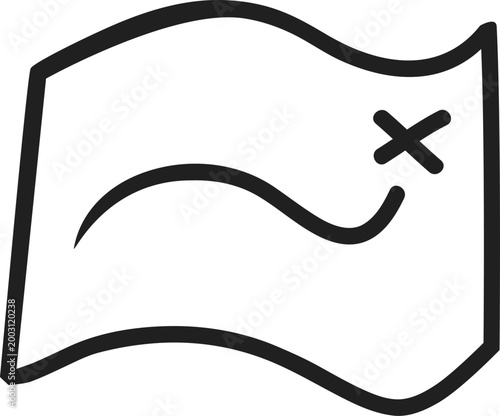 Hand-drawn Folded Paper Map Icon