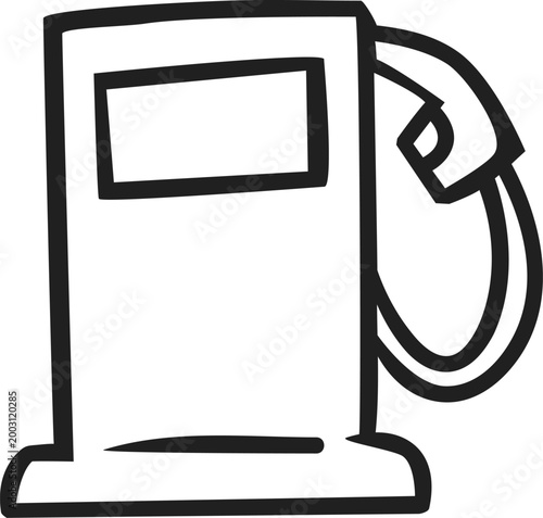 Hand-drawn Gas Station Fuel Pump Icon