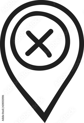 Location Marker with Close Cross Icon