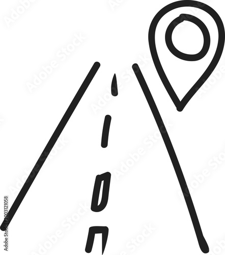 Long Road to Destination Point Icon