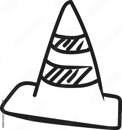 Hand-drawn Safety Traffic Cone Icon