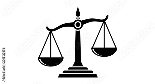Scales of justice silhouette symbol of law fairness and legal representation