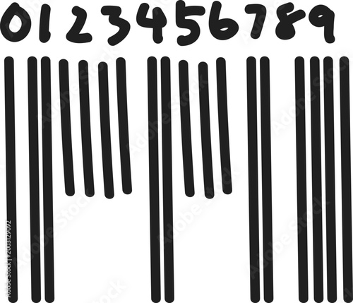 Hand-drawn Product Barcode and Serial Number Icon