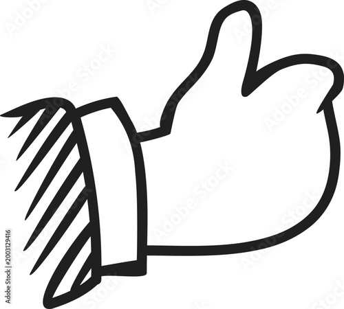 Hand-drawn Positive Thumbs Up Gesture Icon
