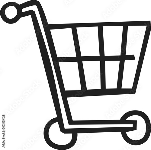 Hand-drawn Supermarket Shopping Cart Icon