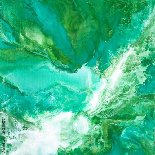 Emerald Green Fluid Abstract Background with Organic Texture