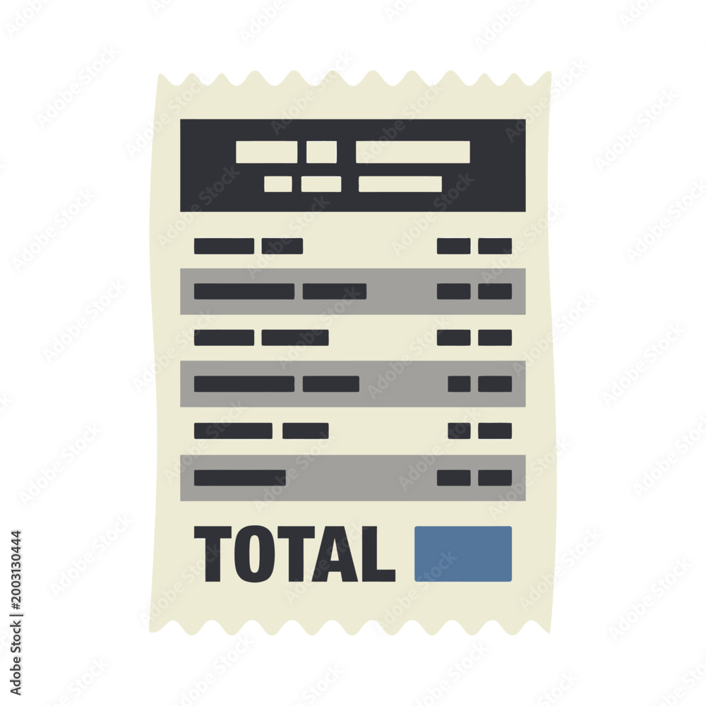 Fototapeta premium Receipt with Total Calculation for Business