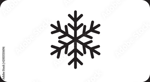 Black Snowflake, Winter Icon, Frosty Symbol, Vector Graphic