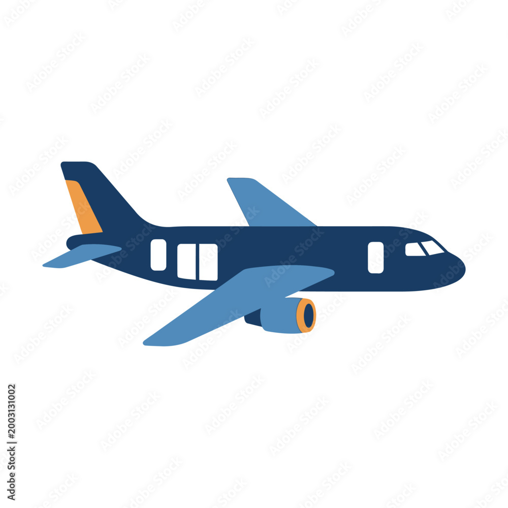 Naklejka premium Airplane Illustration Simple Flat Design Style