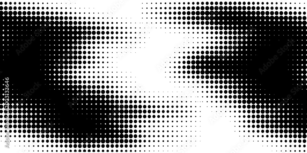 Fototapeta premium black and white halftone pattern. abstract halftone dotted background. Vector illustration