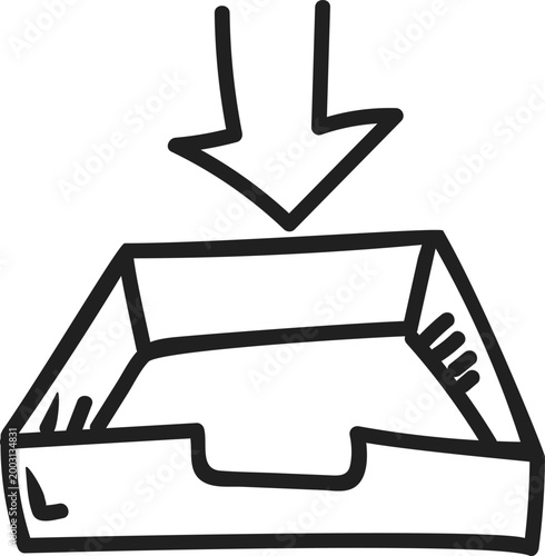 Office Inbox Tray with Down Arrow Incoming Mail Icon