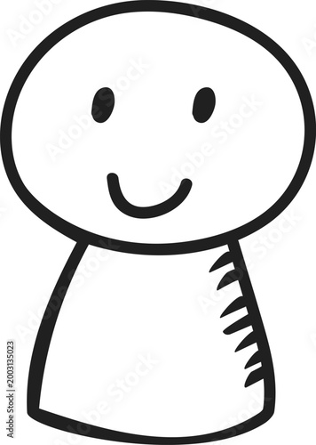 Hand-drawn Smiling Person Avatar Profile Icon