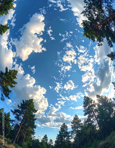 Skyward forest vista