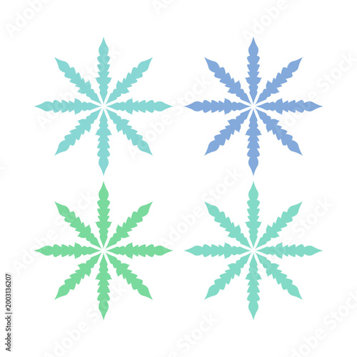 COLORFUL XMAS SNOWFLAKES DESIGN ELEMENTS VECTOR
