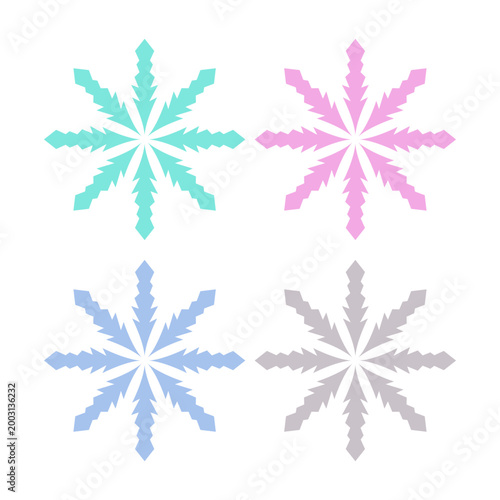 COLORFUL XMAS SNOWFLAKES DESIGN ELEMENTS VECTOR