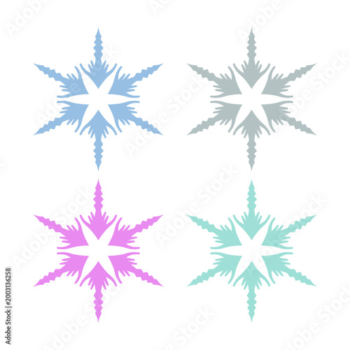 COLORFUL XMAS SNOWFLAKES DESIGN ELEMENTS VECTOR