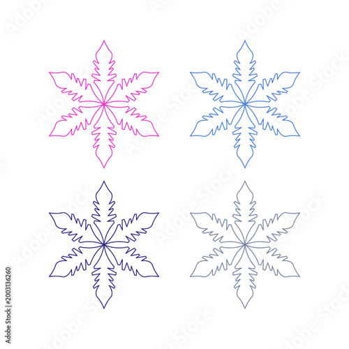 COLORFUL XMAS SNOWFLAKES DESIGN ELEMENTS VECTOR